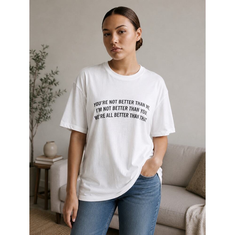 Kenneth Cole Soft VoiceWear White Better Than That Tshirt Medium NWT 100% Cotton - Picture 2 of 8